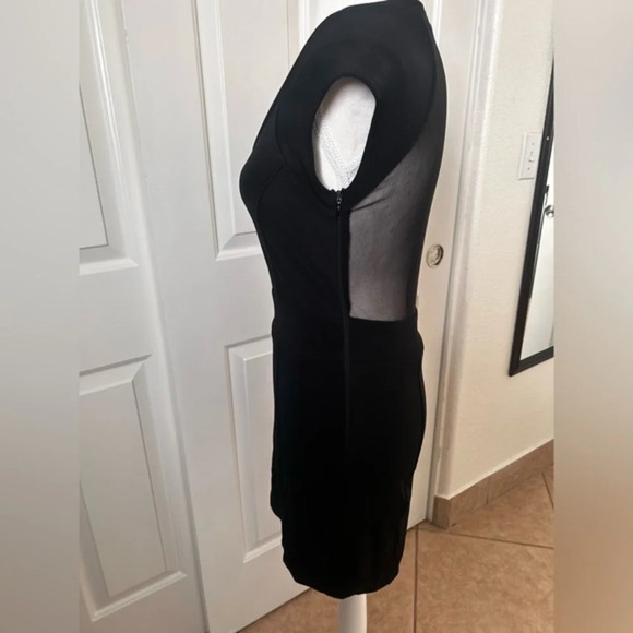 Charlotte Russe Dress Black Round Neck short sleeve transparent‎ back M - Picture 7 of 16